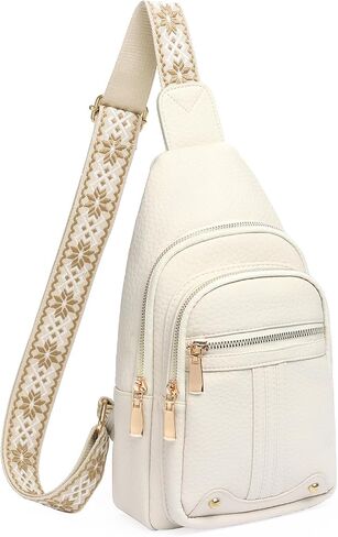GAEKEAO Sling Bag for Women Crossbody Bags Fanny Pack Vegan Leather Chest Bag Travel Shoulder Belt Purse Backpack Gifts in Kuwait