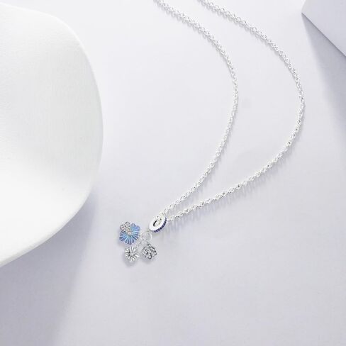 KEQ 925 Silver Flower Charms for Bracelets Necklace DIY Cherry Blossom Lily Lotus Dangle Charms for Women Wife Mom Couple bbf Birthday Gift in Kuwait