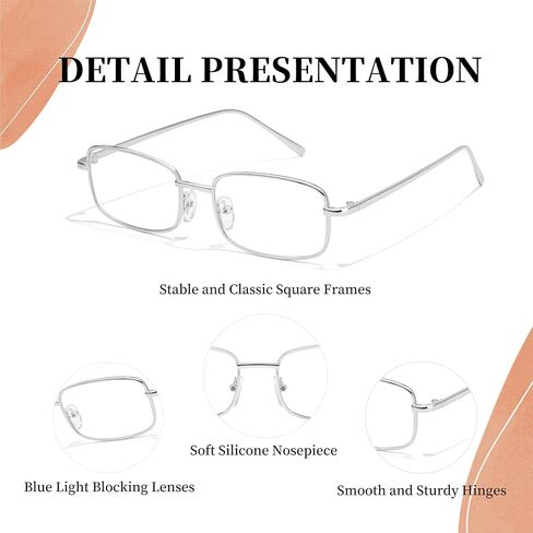 Square Retro Fake Glasses Non Prescription Blue Light Glasses for Women Fashion Glasses Frame Trendy Accessories in Kuwait