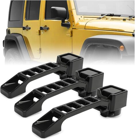 KUAFU Exterior Door Handle Compatible with 2007-2018 Jeep Wrangler JK JKU Door Handle & Tailgate Handle Heavy Duty Aluminum Powder Coated Black (5PCS) in Kuwait