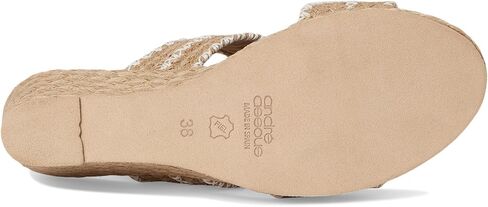 Andre Assous Women's Nolita Raffia Wedge Sandal, Natural Platino Stripe, 7 in Kuwait