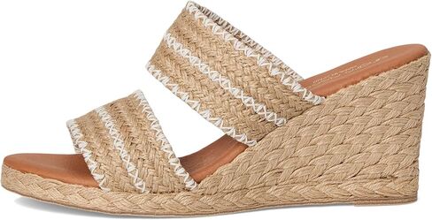 Andre Assous Women's Nolita Raffia Wedge Sandal, Natural Platino Stripe, 7 in Kuwait