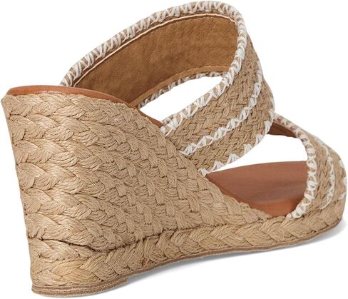 Andre Assous Women's Nolita Raffia Wedge Sandal, Natural Platino Stripe, 7 in Kuwait