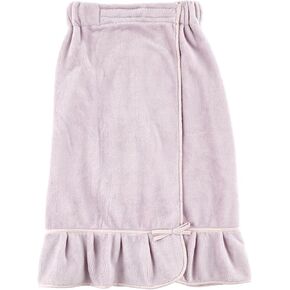 Bella Blissfully Cozy Ultra-Soft Plush Polyester One Size Fits Most Women's Spa Shower Wrap Bath Robe Towel with Ruffle, Lilac Ash