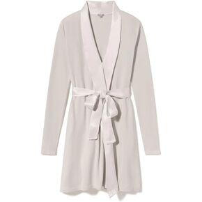 PJ Harlow ELIJAH - Rib Knit Long-Sleeve Robe With Satin Trim And Belt