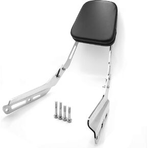 XKMT-Flame Fire Style Backrest Sissy Bar with Leather Pad Compatible With VTX 1300C 1800C 1986-2012 Chrome [B01442AUSG]