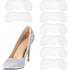 4 Pairs Heel Grips for Womens Shoes,Clear Shoe Heels Inserts Silicone Heel Pads for Shoes That are Too Big,Pain Relief,Blister Prevention