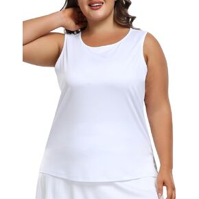 Mofiz Women's Plus Size Size Tarkout Tops قمصان بلا أكمام قميص تنس جاف سريع تشغيل قمم غير رسمية للصيف XL-5XL