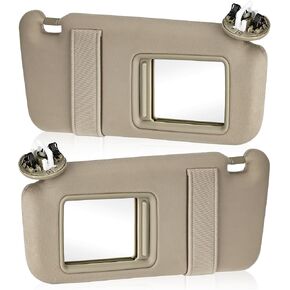 Beige Driver Left + Passenger Right Side Sun Visor Replacement Compatible with 2007 2008 2009 2010 2011 Toyota Camry with Sunroof Replace 74320-06800-B0, 74310-06770-B0
