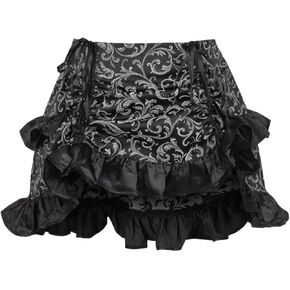 Daisy corsets Women's Silver/Black Brocade Ruched Bustle Skirt