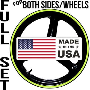 Fluorescent Neon Yellow Wheel Stripes for 17" Motorcycle Rims Dayglo Vinyl