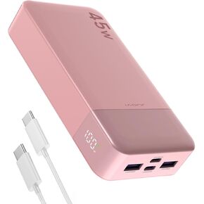 J2621 Power Bank Portable Charger,20000mAh 45W PD3.0 QC 4.0 Fast Charging Battery Pack with LED Display,2 USB-C,2 USB-A for iPhone 15 16, MacBook