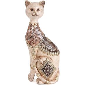 Leekung Cat Statue for Home Decor,Cat Figurine and Sculptures for Shelf Table Desk Bathroom Living Room Bedroom Decor,Vintage Home Décor Accents,Cats Art Themed Decorations,Cats Lover Gifts for Women