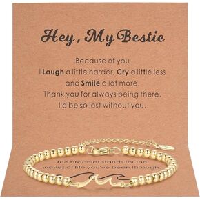 morniface Wave Bracelet for Best Friend Bestie Soul Sister ，Birthday Gifts, Daughter Bracelets, Mothers Day Gifts