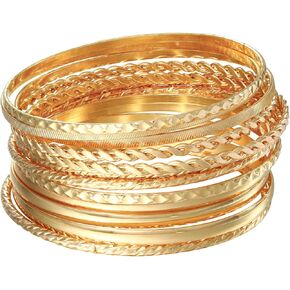 Milakoo Trendy Layered Bangle القابلة للتكديس للنساء الحد الأدنى من أساور بوهو