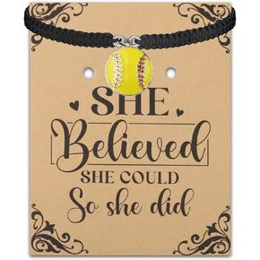 PLITI Softball Player Gift - She Believed She Could So She Did Bracelet