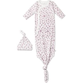 MakeMake Organics GOTS Certified Organic Cotton Kimono Knotted Blanket Tie Swaddle Hat Set Mittens Baby Boys Girls