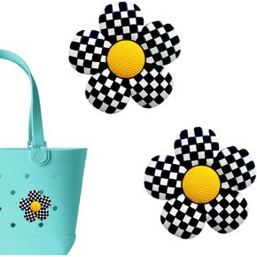 Premium Flower Charms for Bogg Bag, Set of 2 PVC Rubber Inserts, Compatible with Bogg Bag Accessories, Beach Bag Charms Inserts Accessories for Women Girls (B1)