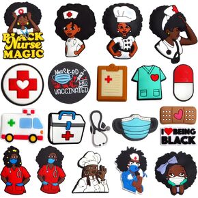 20PCS Medical Shoe Charms for Crocs, Nurse Shoes Decoration Charms with Stethoscope, Syringe, Pill and Medical Staff as the Design Theme, Clog Sandals Beach Bag Decoration Gifts