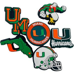 6 PCS College Football Hurricanes Charm Bundle