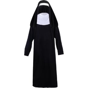 Nun Costumes for Women - Nun Outfit with Headpiece for Cosplay & Party Dress Up (2 Pcs)