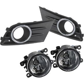 Front Fog Light Assembly Compatible with Pilot 2012-2015 Fog Lamp w/Cover & Chrome Trim 71112SZAA60 HO1039145
