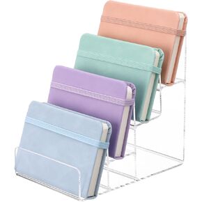 DOITOOL 4 Tier Acrylic Display Stand Purse Display Shelf Clear Acrylic Wallet Display Holder Perfume Organizer Sunglass Display Stand Wallet Organizer