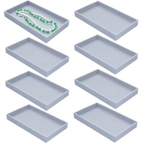 Jewelry Organizer Trays 8 Pack Stackable Velvet Jewelryy Drawer Display for Necklace Earring Ring Bracelet Empty Plate