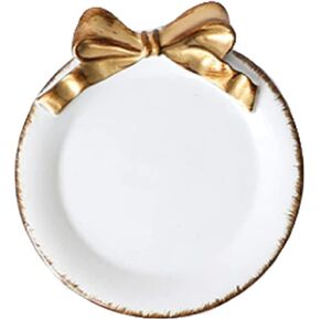esowemsn 1PC White Jewelry Dish Display Dry Fruit Snack Cake Dessert Jewelry Holder Gift Necklace Earring Ring Storage Home Decorative Organizer Tray