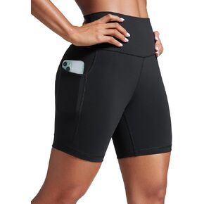 CRZ YOGA Women Butterbreeze Athletic Biker Shorts with Pockets 6'' - High Waist Workout Gym Running Volleyball Yoga