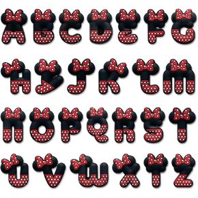 26Pcs Cartoon Alphabet Shoe Decoration Charms for Croc Clog, Letter Charms Accessories for Shoes