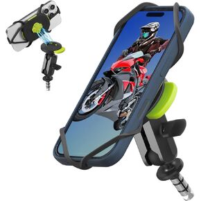 Bone Moto Tie Connect Kit 3 - شوكة جذع ، حامل هاتف دراجة نارية مغناطيسية ، قابلة للفصل و 360 درجة قابلة للتدوير ، وذات الدعوى الثقيلة والمواصفات الدقيقة للهواتف الذكية 4.7 " - 7.2" هواتف ذكية (جذع الشوكة)
