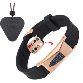 EMFprotection Necklace Pendant and Bracelet (Set), 7 in 1 Health Engery Bracelet, Wifi - Wristband for Well-being - 7 Natural Energy Elements