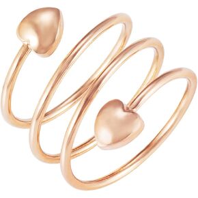 Copper Magnetic Ring for Women, Lymphatic Drainage Adjustable Ring with 3500 Gauss Magnet (Rose Gold)