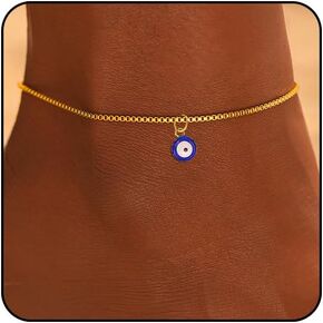 Gold Ankle Bracelets for Women Waterproof Silver Anklets for Womon Stainless Steel Evil Eye Anklets for Women Starfish Anklet Bracelet Summer Beach Jewelry Dainty Feet Foot Jewelry
