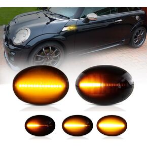 D-Lumina Sequential LED Side Marker Lights Turn Signal Blinker Lamp Clear Lens for Mini Cooper R60 R61 Countryman Paceman 2011-2016 Front Fender Side Marker, Replace OEM Side Marker Light, Pack of 2