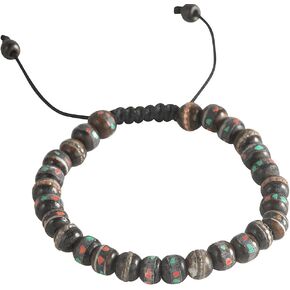 قبيلة Azure Fair Trade Tibettan yak yak bone medicine wrist mala bracelet تأمل حبات صلاة الشفاء