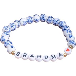 Birthday Gifts Porcelain Bracelet with Gift Box & Meaningful Card, Perfect for Grandmas and Special Occasions