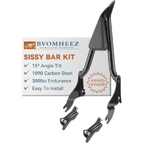 Sissy Bar, Detachable Passenger Backrest, 30" Tall Rear Back Pad, Quick Release Fit for Harley Davidson Touring Road King Road Glide Street Glide Electra Glide Ultra Limited CVO 2009-2025 (Black)