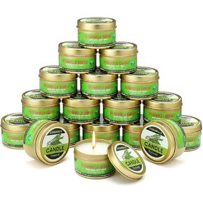 MTLEE 20 Pack Citronella Candles for Outdoor 3 oz Natural Soy Wax Candles with Citronella Oil, Each 20 Hour Burn Time, Portable Jar for Outdoor Indoor Use, Ideal for Summer, Camping, Picnic and Home