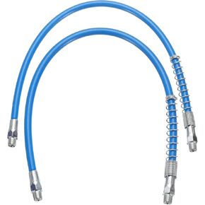 Harfington 2pcs خراطيم الأسلحة الشحوم 12 "10000 PSI Spring Flex Flex High Learn reghing reguer relect with agpler 1/8"