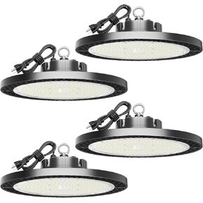 UFO LED LED High Bay Light ، ترقية Super Bright 350W 52500LM 5000K High Bay LED LED LED مع المكونات الأمريكية 5 '، مصابيح المتجر LED لجراج ورشة عمل BANTORY BANHOUSE 4 PACK