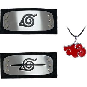 Ninja Cosplay Headband, Leaf Village Headband with Ninja Necklace for Ninja Themed Party Costume