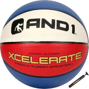 و 1 Xcelerate Rubber Basketball: الحجم التنظيمي الرسمي 7 (29.5 ") - كرة الشارع العميقة للقنوات ، مصنوعة من أجل الخارج الداخلي في الهواء الطلق