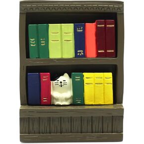 تمثال رف الكتب الصغير اللطيف لغرفة المعيشة ، ديكور الجرف مع تصميم القط لمحبي القط