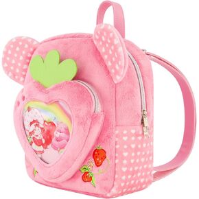 Care Bears and Strawberry Shortcake Backpack, Plush Heart Mini Travel Bag, Pink, One Size