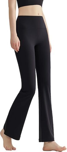 Luna & Sun Women's High Waisted Stretchy Flare Leggings, Tummy Control Yoga Pants with Back Pocket in Saudi Arabia