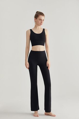 Luna & Sun Women's High Waisted Stretchy Flare Leggings, Tummy Control Yoga Pants with Back Pocket in Saudi Arabia