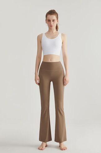 Luna & Sun Women's High Waisted Stretchy Flare Leggings, Tummy Control Yoga Pants with Back Pocket in Saudi Arabia