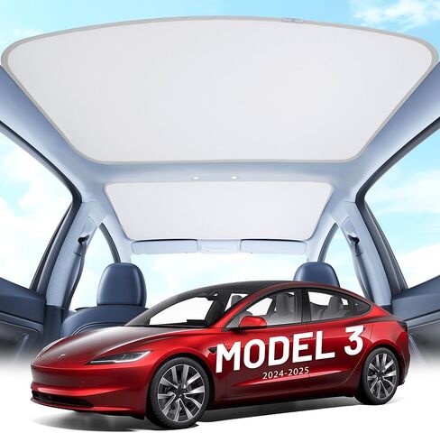 Sunshade Roof for Tesla Model Y 2020-2024 No-Sag Foldable Front & Rear No Gaps Model Y Glass Roof Sun Shade Heat Insulation UV Blocking Top Windows Covers Sunroof Accessories in Kuwait